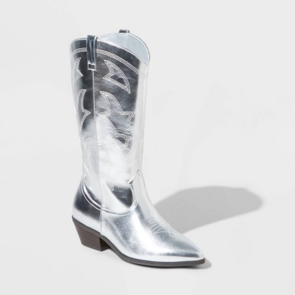 Wild Fable Silver Western Boots - Picture 1 of 1